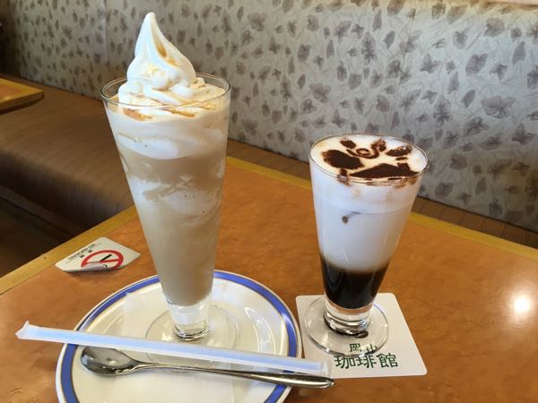 珈琲館,岡山,キャラメルフラッペ,カフェモカ