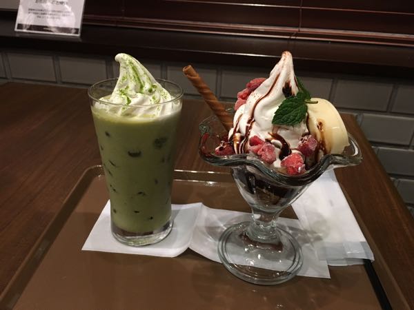サンマルクカフェ,プリンアラモード,抹茶ラテ,岡山,大野辻,パフェ